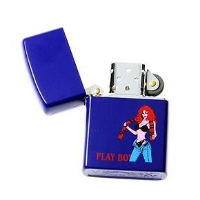BuySKU68846 Wild Girl Oil Lighter with Protective Case - Blue