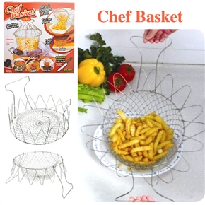 BuySKU68267 12-in-1 Foldable Stainless Steel Steam Fry Chef Basket Kitchen Tool