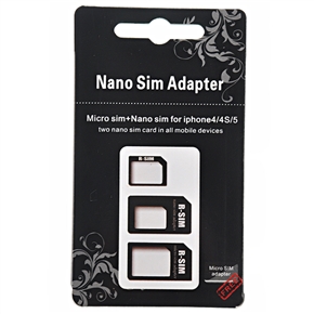 BuySKU68033 3-in-1 Nano SIM to Micro SIM & Standard SIM Card Adapter Kit for iPhone 4 /iPhone 4S /iPhone 5 (Black)