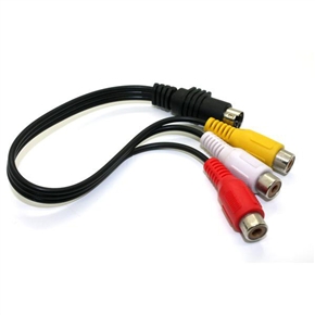 BuySKU65991 4 Pin S-Video TV to 3 RCA AV Adapter Laptop Cable