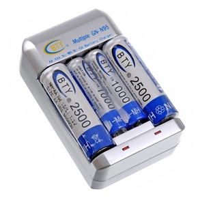 BuySKU68290 BTY GN-N95 AA AAA Ni-MH Ni-Cd Multiple Battery Charger with Blue Rechargeable Battery
