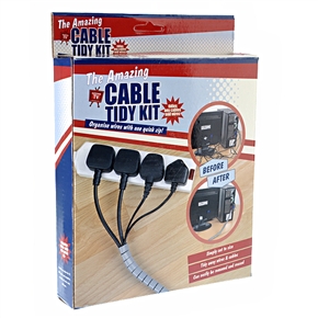 BuySKU68254 Cable Tidy Kit Tidy Cable for Cable Management with One Quick Zip (Grey)