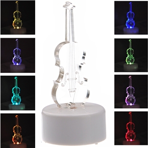 BuySKU68578 Charming Crystal Violin Shaped Multicolor Changing Mini LED Light Night Lamp