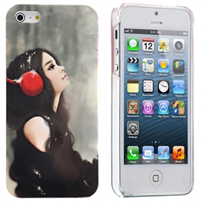 BuySKU68406 Charming Music Girl Pattern IMD Technology Hard Protective Back Case Cover Shell for iPhone 5