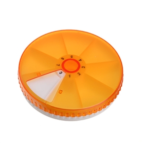 BuySKU68144 Circular Rotating Pill Case Tablet Container (Orange)