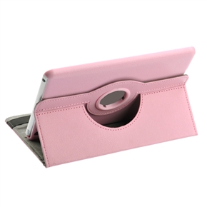BuySKU68637 Durable 360 Rotating Stand PU Protective Case Cover with Sleep Function for iPad Mini (Pink)