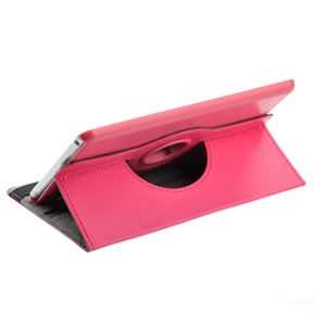 BuySKU68635 Durable 360 Rotating Stand PU Protective Case Cover with Sleep Function for iPad Mini (Rosy)