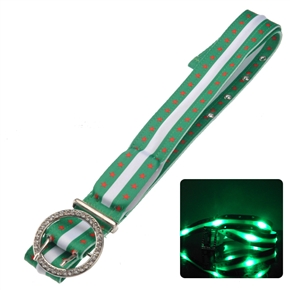 BuySKU68458 Fashion Adjustable Waistline Design 3-mode LED Flashing Shining Waistband Belt (Green)