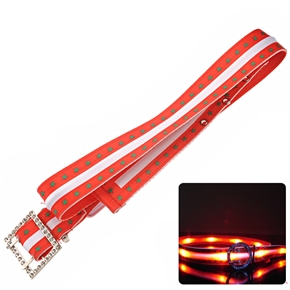 BuySKU68465 Fashion Adjustable Waistline Design 3-mode LED Flashing Shining Waistband Belt (Red)