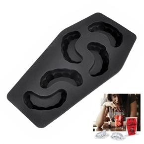 BuySKU68173 Interesting Tooth Shape TPR Ice Tray Ice Cube Maker Box Black