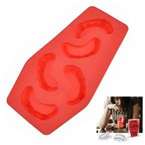 BuySKU68187 Interesting Tooth Shape TPR Ice Tray Ice Cube Maker Box (Red)