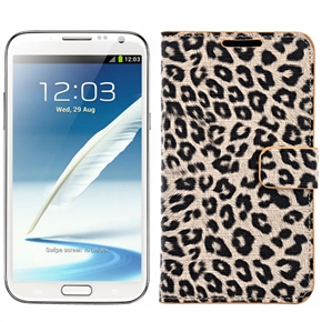 BuySKU68526 Left-right Open Style Leopard Skin PU Protective Case Cover with Card Holders for Samsung Galaxy Note II /N7100