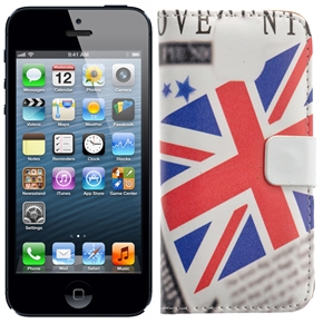 BuySKU68495 Left-right Open Style UK National Flag Pattern PU Protective Case Cover with Inner Hard Back Case for iPhone 5