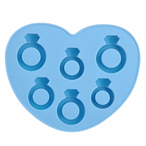 BuySKU68188 Love Diamond Ring Shape TPR Ice Tray Ice Cube Maker Box (Blue)