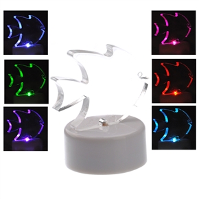 BuySKU68584 Lovely Crystal Fish Shaped Multicolor Changing Mini LED Light Night Lamp