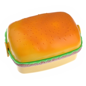 BuySKU68147 Lovely Oblong Hamburger Shape Three-tier Plastic Lunch Box