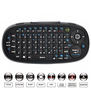 BuySKU68640 Smart Handheld 2.4GHz Wireless Bluetooth Mini Keyboard for iPad /iPhone /PC (Black)
