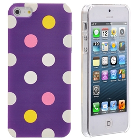 BuySKU68383 Stylish Dots Pattern Hard Protective Back Case Cover for iPhone 5 (Purple)