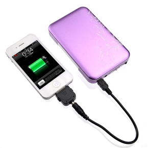 BuySKU66705 USB /Solar /DC Powered 4200mAh Emergency Charger /Portable Power Source with LED Light for Cellphone Mp3 (Purple)