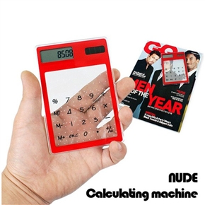 BuySKU67087 Unique Transparent Touch Panel Design Solar Powered Calculator (Red)