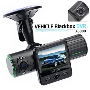BuySKU58580 X6000 2.0 Inch HD LCD Screen 1.3MP CMOS Lens Car Camcorder DVR with Twistable Night-vision Dual Camera GPS G-Sensor