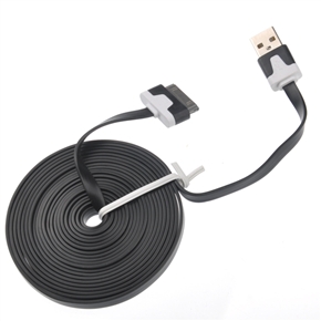 BuySKU69234 3M Flat Noodle Style 30-pin USB Sync Data & Charging Cable for iPad /iPhone /iPod (Black)