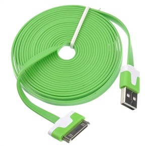 BuySKU69228 3M Flat Noodle Style 30-pin USB Sync Data & Charging Cable for iPad /iPhone /iPod (Green)
