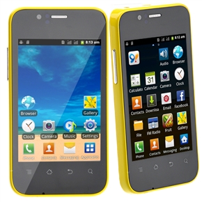 BuySKU68809 CUBOT C7 Android 2.3 MTK6515 1.0GHz Dual-SIM Quad-Band 3.5-inch Capacitive Screen Smartphone with Dual-camera (Yellow)