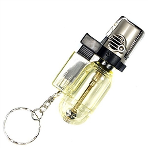 Compact 1300-C Transparent Windproof Butane Jet Cigarette Lighter with Key Chain