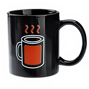 BuySKU69061 Creative Coffee Cup Pattern Heat Sensitive Color-changing Mug Cup (Orange Pattern)