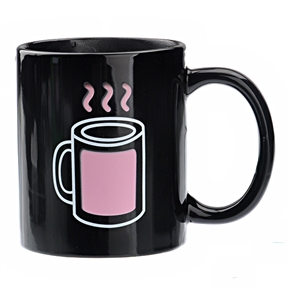 BuySKU69062 Creative Coffee Cup Pattern Heat Sensitive Color-changing Mug Cup (Pink Pattern)