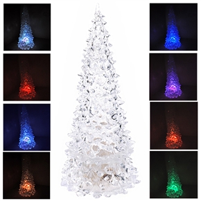 BuySKU68721 Crystal Christmas Tree Shaped Color-changed LED Light Night Lamp (Transparent)