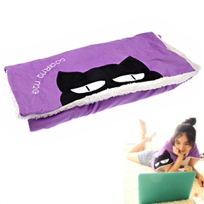 BuySKU69076 Cute Cartoon Cat Pattern Super Soft Thicken USB Far-infrared Heating Blanket (Purple)