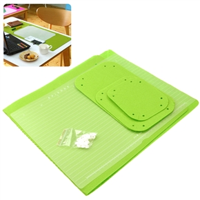 BuySKU68816 DIY Multifunction Soft Felt Table Mat Office Mat Mouse Mat Keyboard Pad - 4 pcs/set (Green)