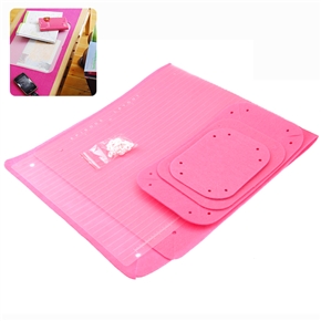 BuySKU68815 DIY Multifunction Soft Felt Table Mat Office Mat Mouse Mat Keyboard Pad - 4 pcs/set (Pink)