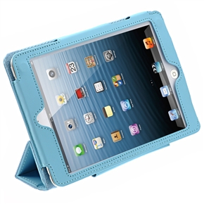 BuySKU68663 Fashion Smart PU Protective Case Cover with Sleep Function & Magnetic Stand for iPad Mini (Blue)