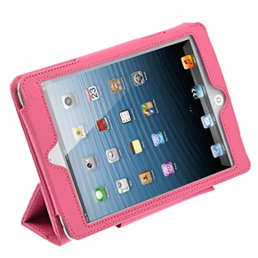 BuySKU68664 Fashion Smart PU Protective Case Cover with Sleep Function & Magnetic Stand for iPad Mini (Rosy)