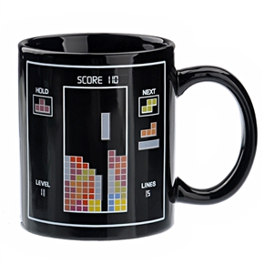 BuySKU69063 Funny Tetris Pattern Heat Sensitive Color-changing Magic Mug Cup (Black)