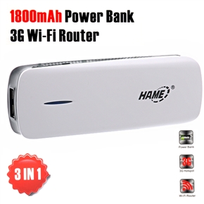BuySKU69093 HAME MPR-A1 3-in-1 3G Hotspot & WiFi Router & 1800mAh Mobile Power Bank (White)
