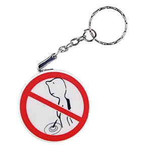 No Piddling Sign Cigarette Lighter Butane Lighter with Keychain (White)