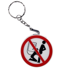 No Sexual Intercourse Sign Cigarette Lighter Butane Lighter with Keychain (White)
