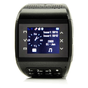BuySKU69144 Q8 Touch Screen Wrist Watch Mobile Phone Camera with Bluetooth FM (Black)
