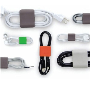 BuySKU69129 Square Shaped Soft Silicone Cable Cord Winder - 6 pcs/set