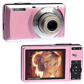 V300 2.7-inch TFT-LCD 5X Optical Zoom Anti-shake 15.0MP Digital Camera Camcorder with Face Detect /SD Card Slot (Pink)