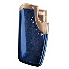 BuySKU68891 Windproof Butane Lighter Styles Metal Cigarette Lighter (Blue)