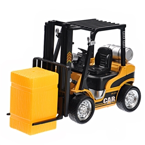 BuySKU69555 1:24 Scale Alloy Structure Inertia Forklift Truck Toy with Sound & Lamp for Children