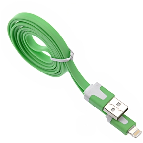 BuySKU69535 1M Flat Noodle Style 8-pin USB Sync Data & Charging Cable for iPhone 5 /iPad mini /iPad 4 (Green)