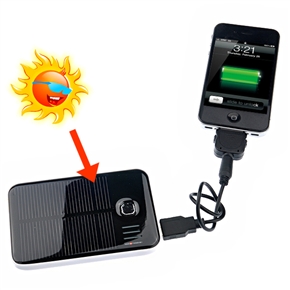 BuySKU69270 5000mAh USB/Solar Powered Dual USB Output Emergency Charger Mobile Power Bank for iPad /iPhone /Samsung /PSP (White)