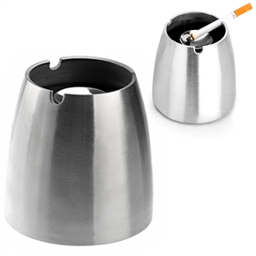 BuySKU69443 590ML Cone-shaped Stainless Steel Thickened Cigarette Ashtray Tobacco Tray (Silver)