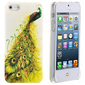 BuySKU69764 Beautiful Peacock Pattern Style Hard Protective Back Case Cover with Mirror for iPhone 5